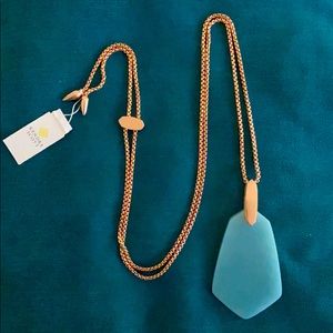Kendra Scott Cam Necklace Rose Gold/Teal Quartzite